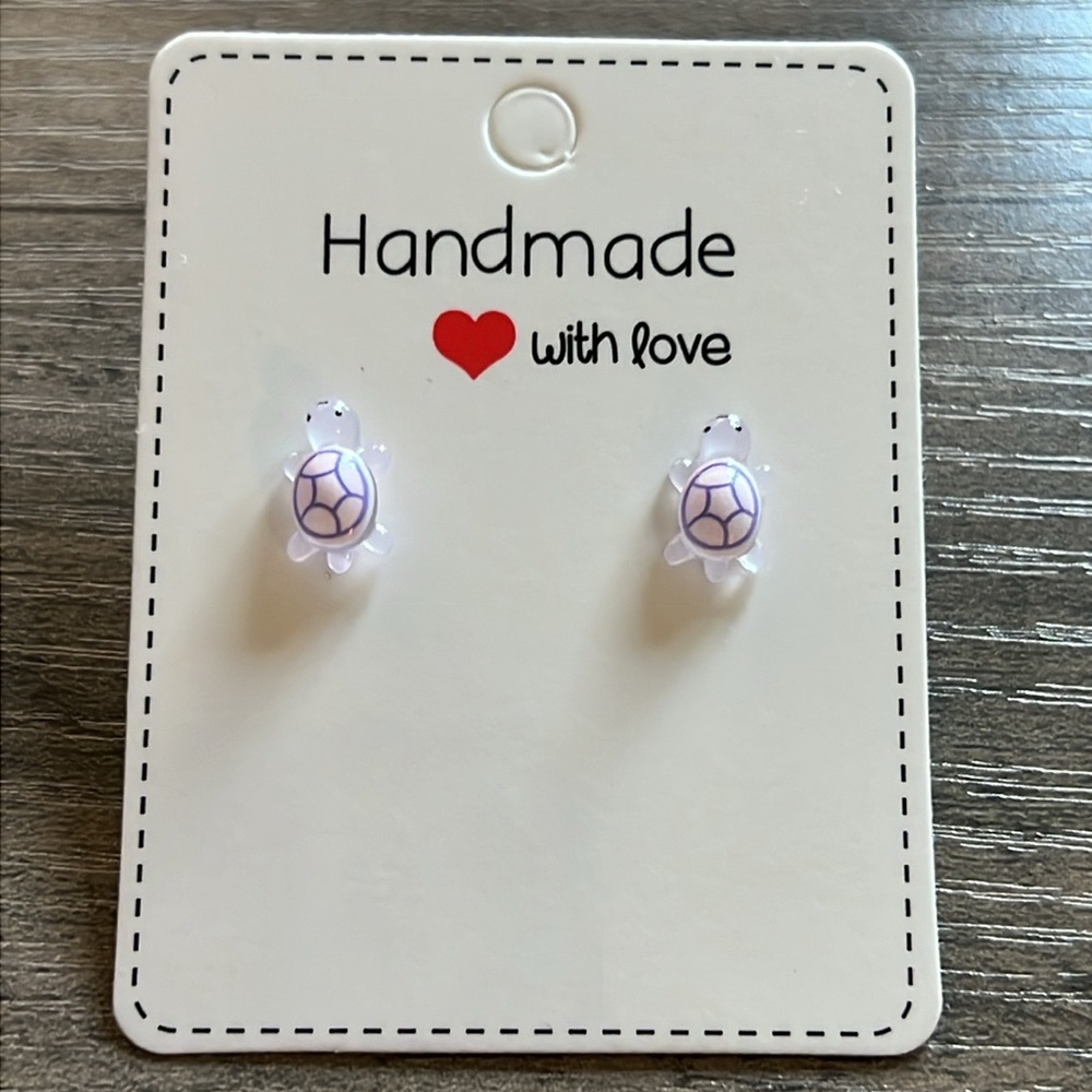 Handmade turtle earrings
